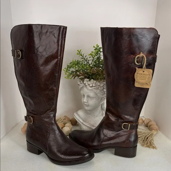 Born Gibb High Shaft Boots - Leather, Wide Calf (For Women) Size 7.5 - Picture 2 of 10